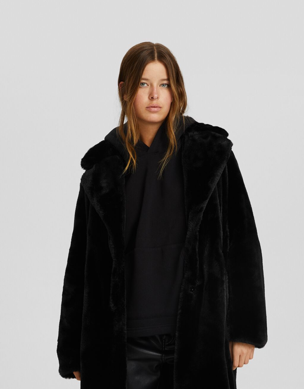 Teddy best sale coat bershka