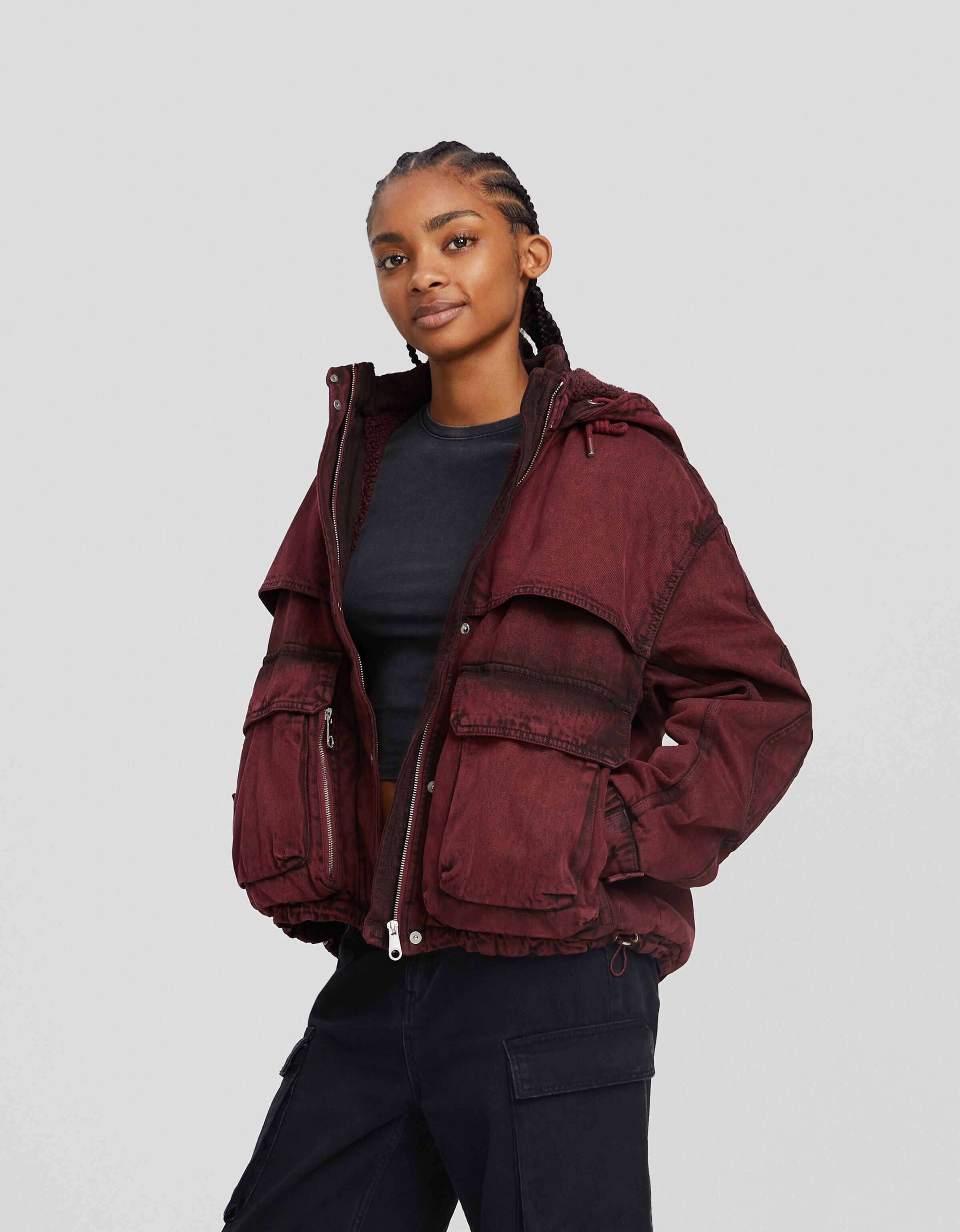 Bershka short top parka