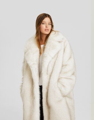 Long faux fur coat