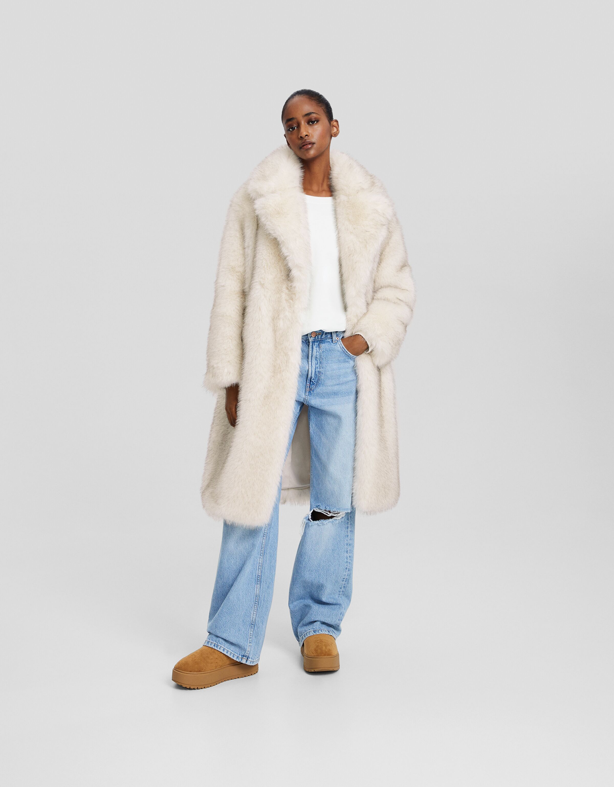 Fur deals coat bershka