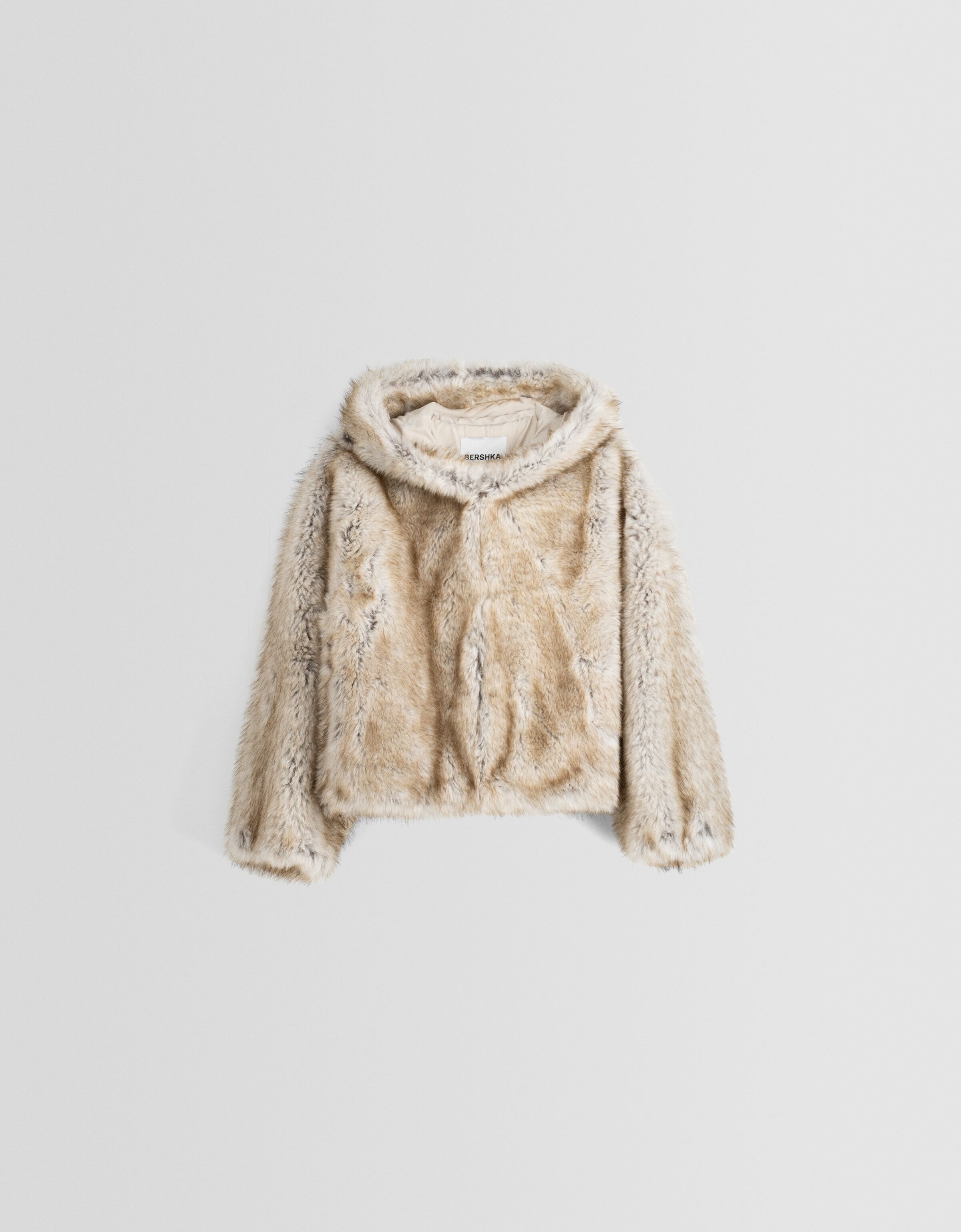 Faux fur jacket bershka best sale