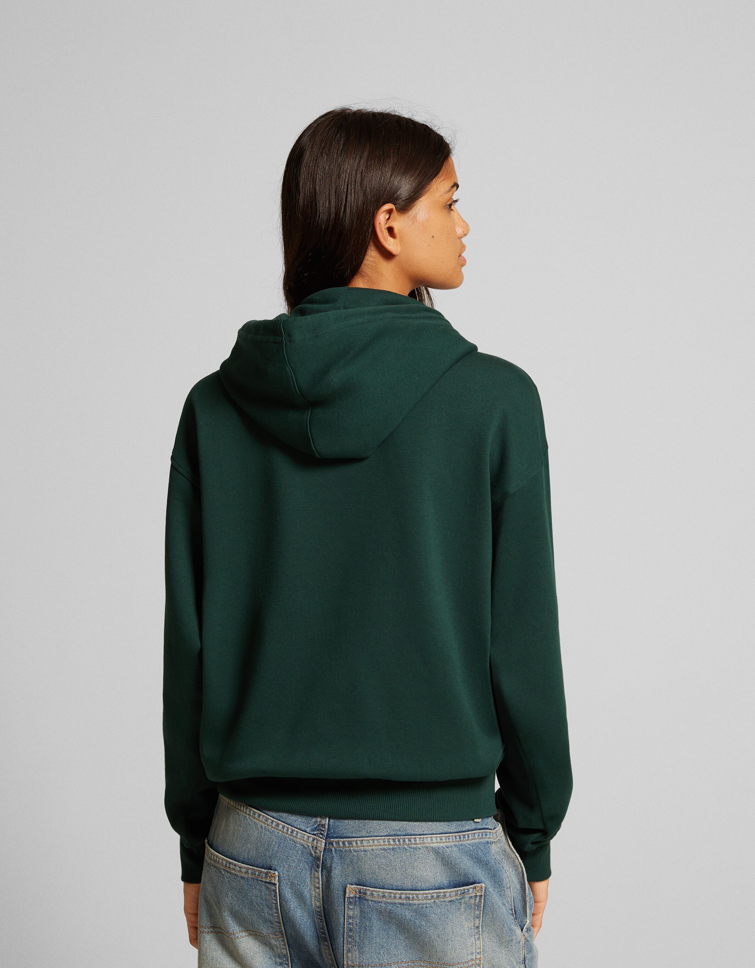 Bershka 2024 sudadera verde