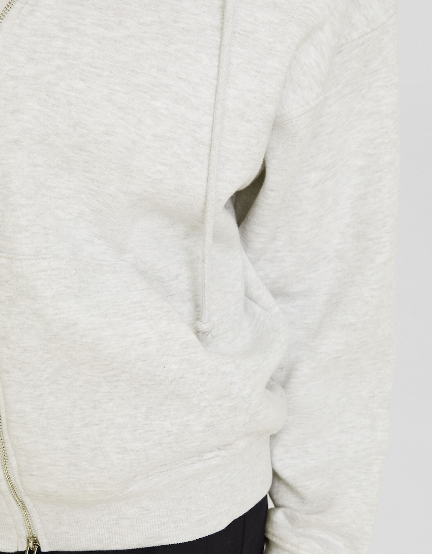 Oversize zip-up hoodie - BSK Teen | Bershka