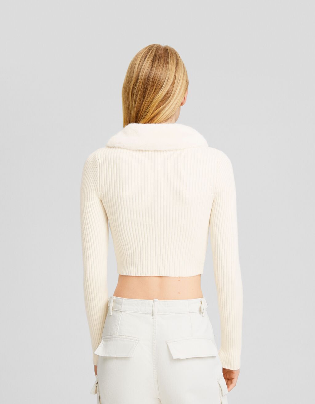 Zip up cardigan with faux fur collar Sweatshirts and jumpers
