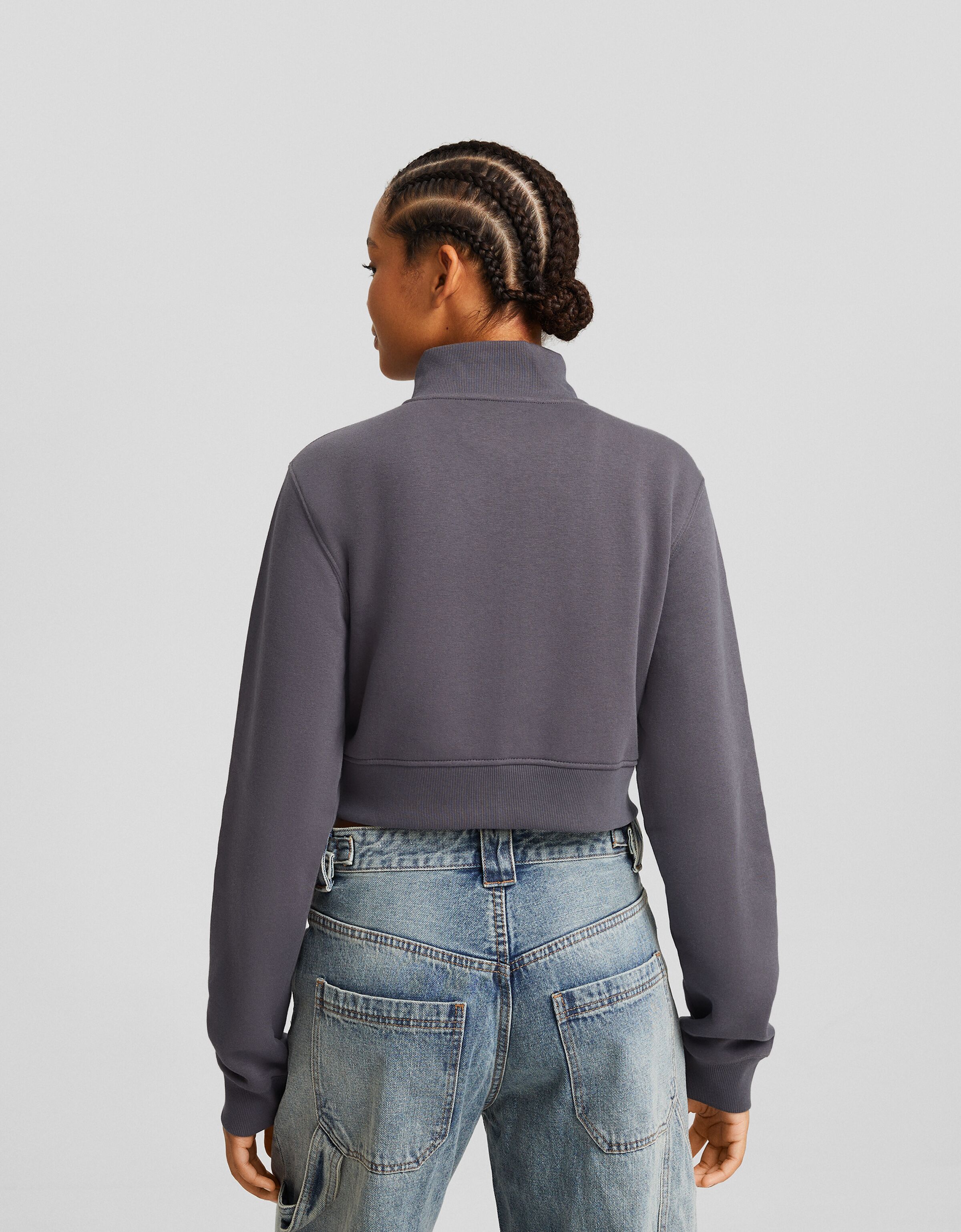 Sweat zipp col montant Nouveaut s BSK Teen Bershka