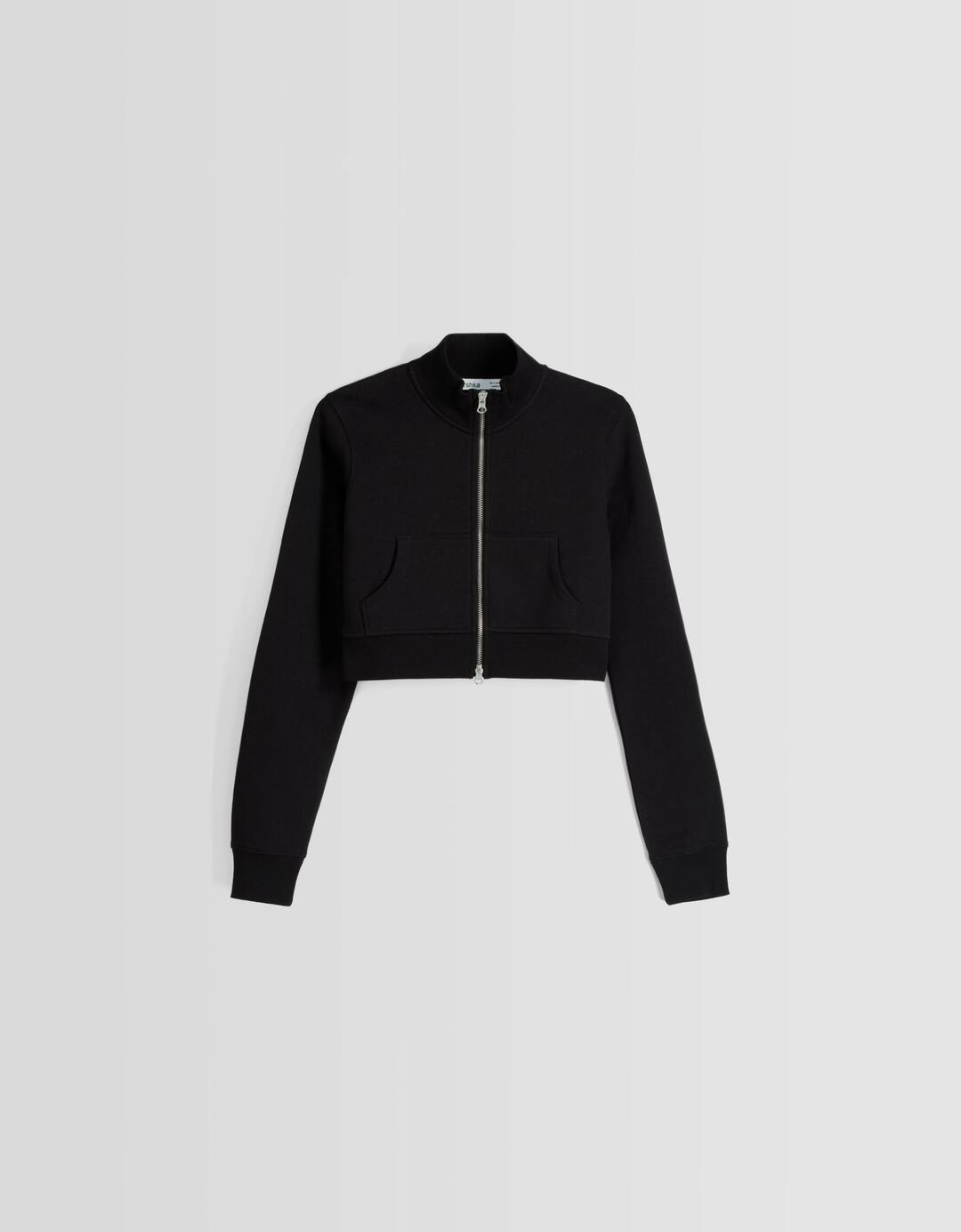 Zipped high neck sweatshirt