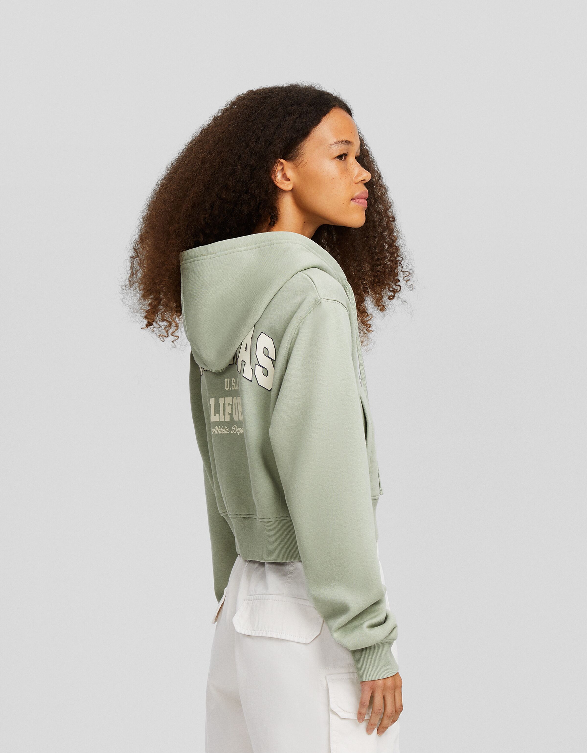 Cropped store zip hoodie
