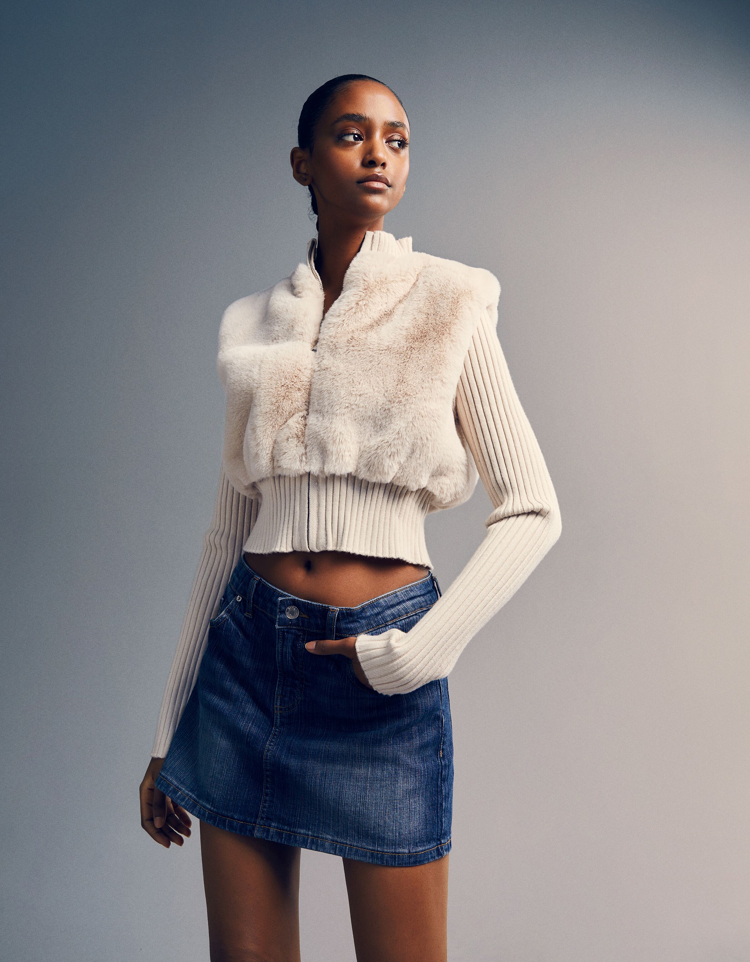 Womens faux hotsell fur cardigan