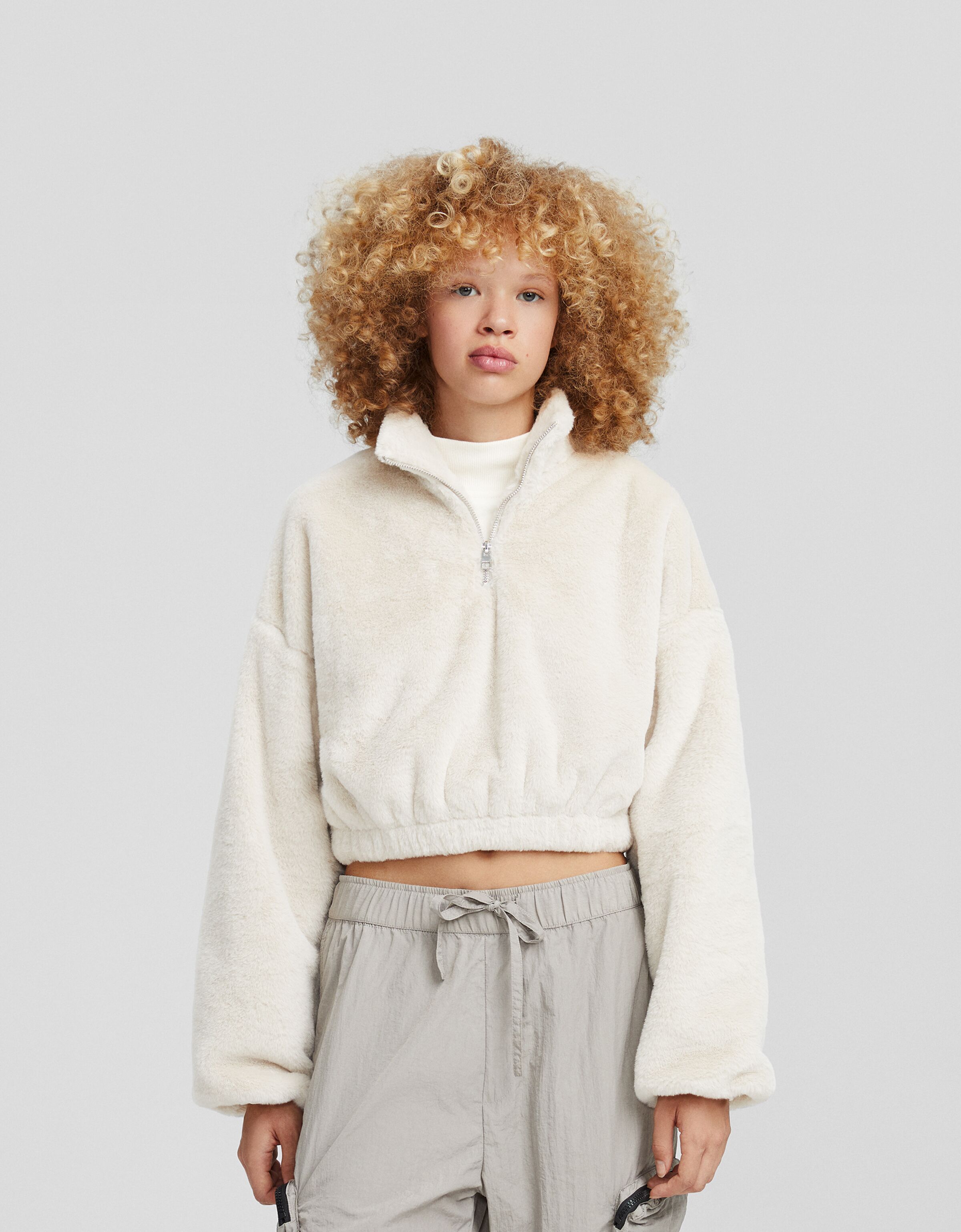 Bershka zip front sweat new arrivals