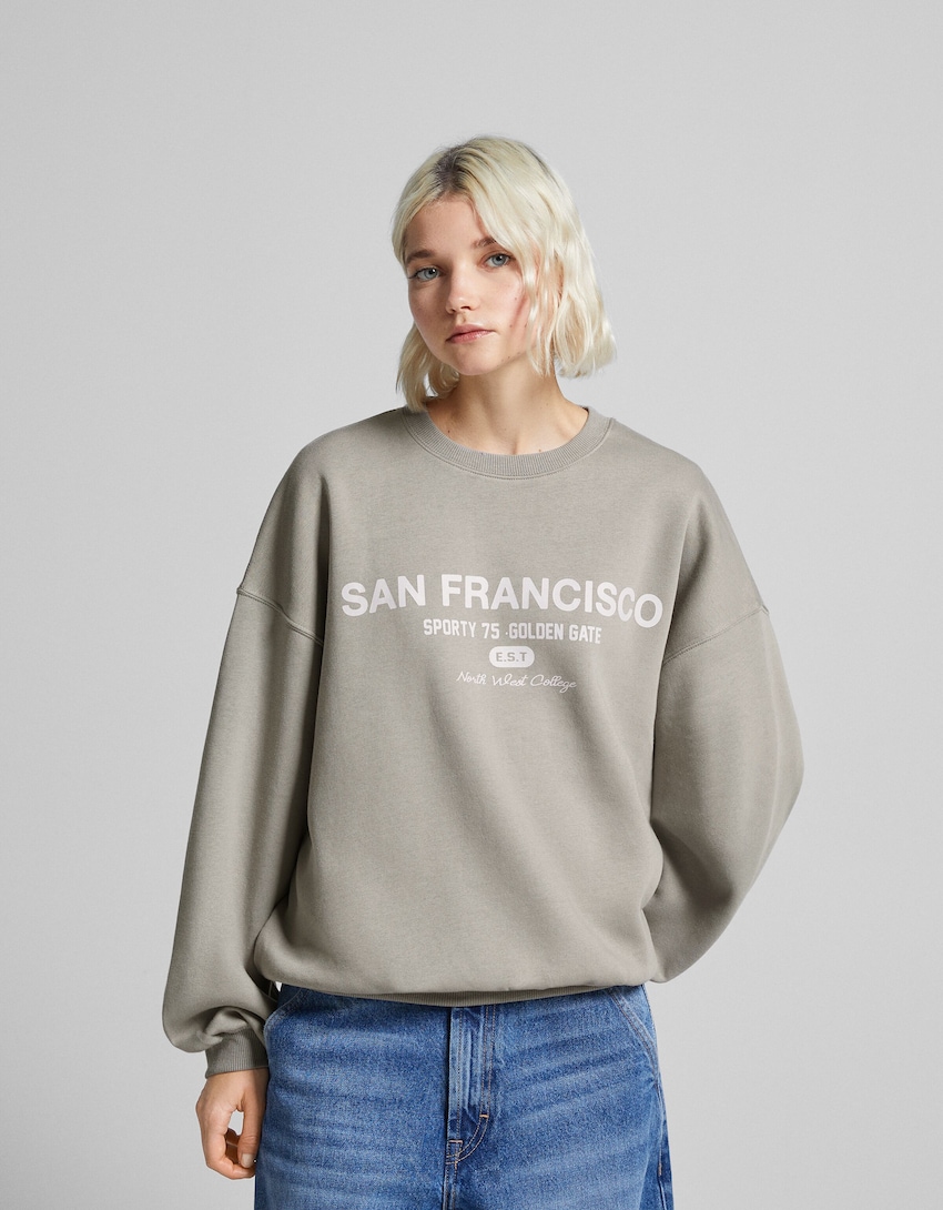 Sweatshirt oversize estampada-Cinza-0