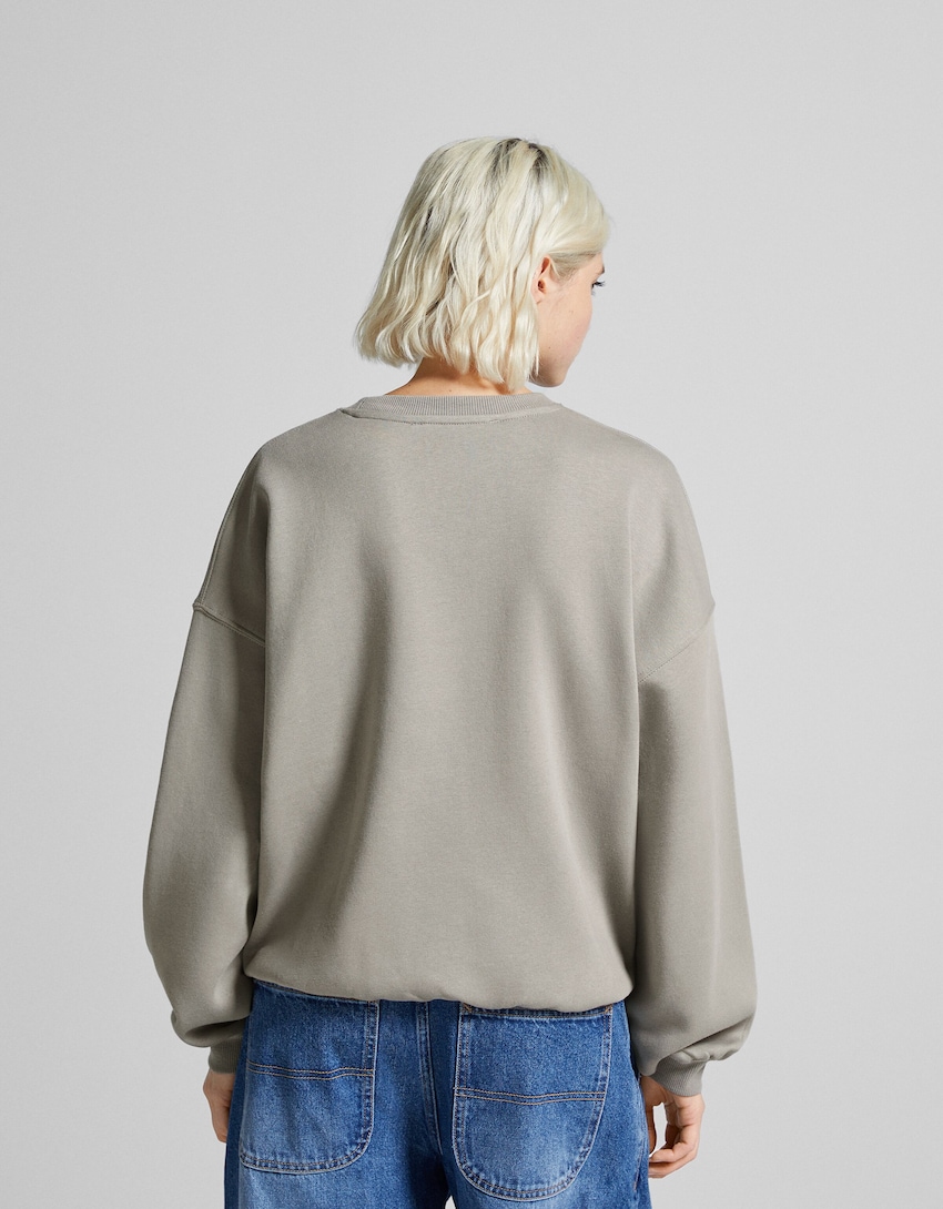 Sweatshirt oversize estampada-Cinza-1
