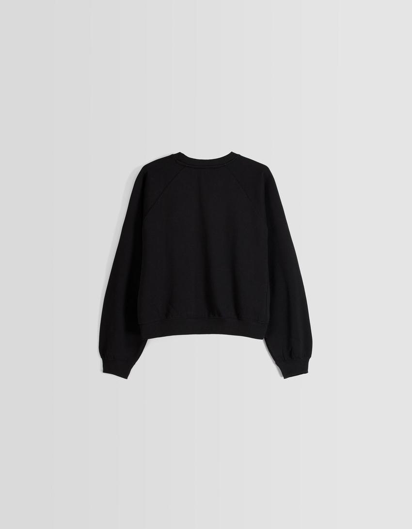 Raglan sleeve sweatshirt-Black-6