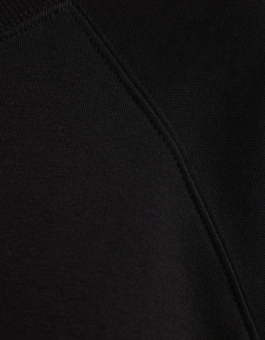 Raglan sleeve sweatshirt-Black-2