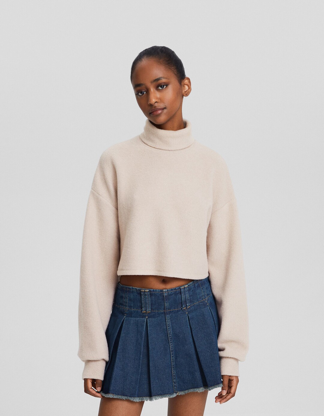Raised neck jumper