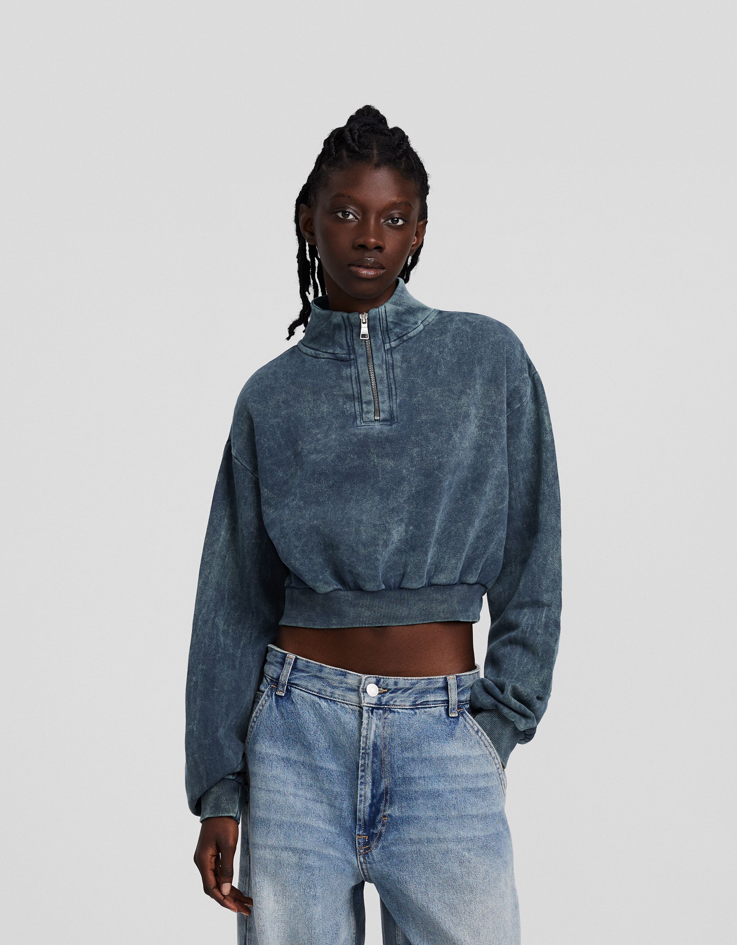Bershka crop sweatshirt new arrivals