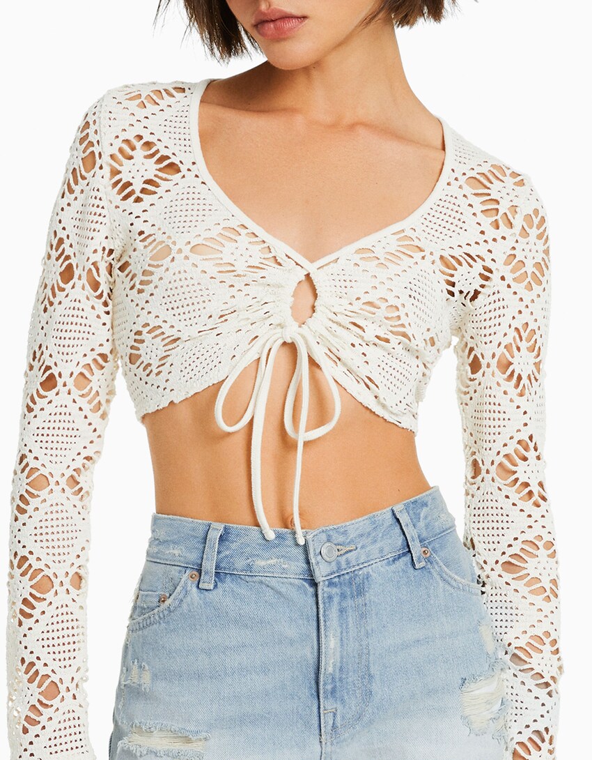 Cardigan crochet-Avorio-2