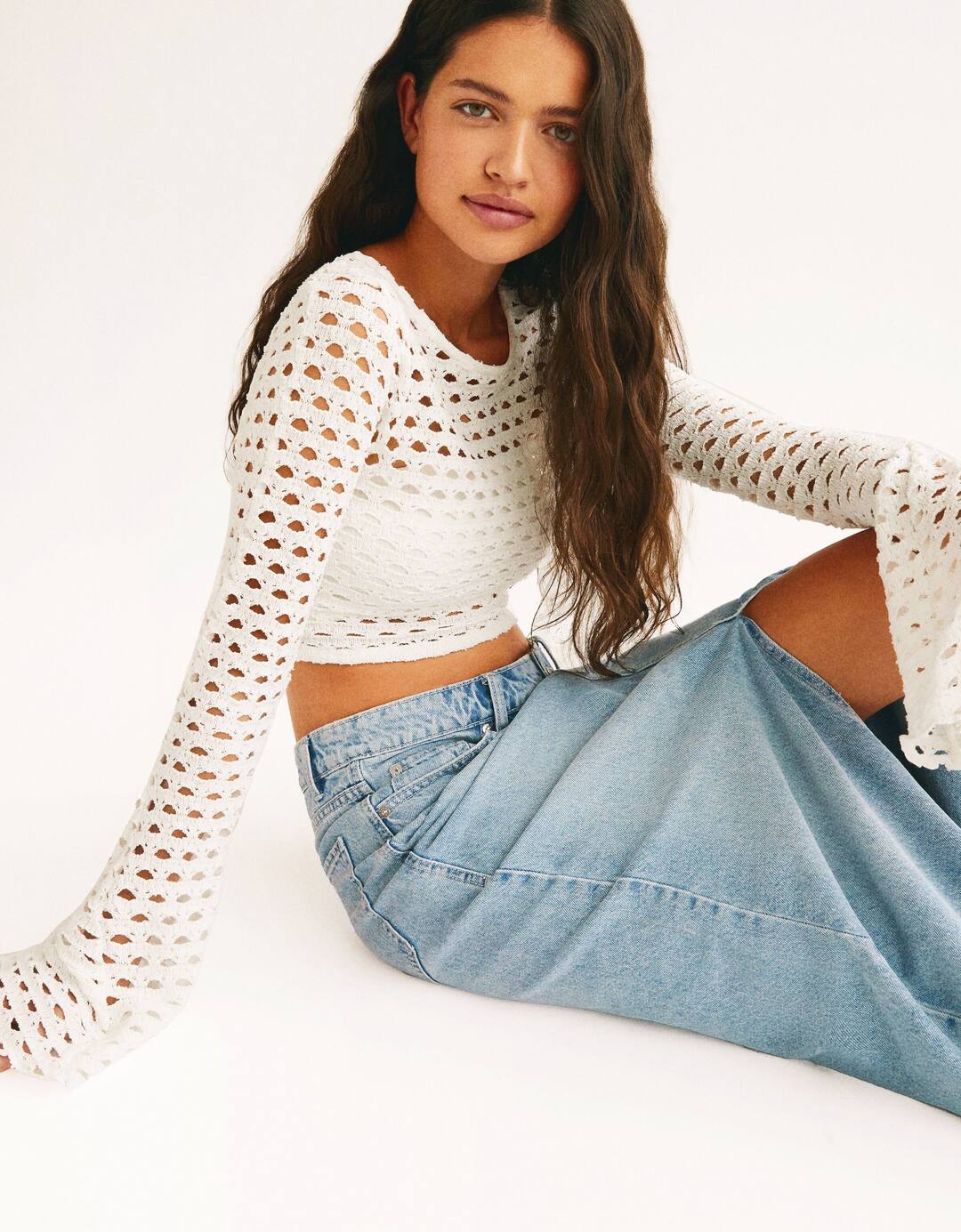 Jersey cropped manga campana