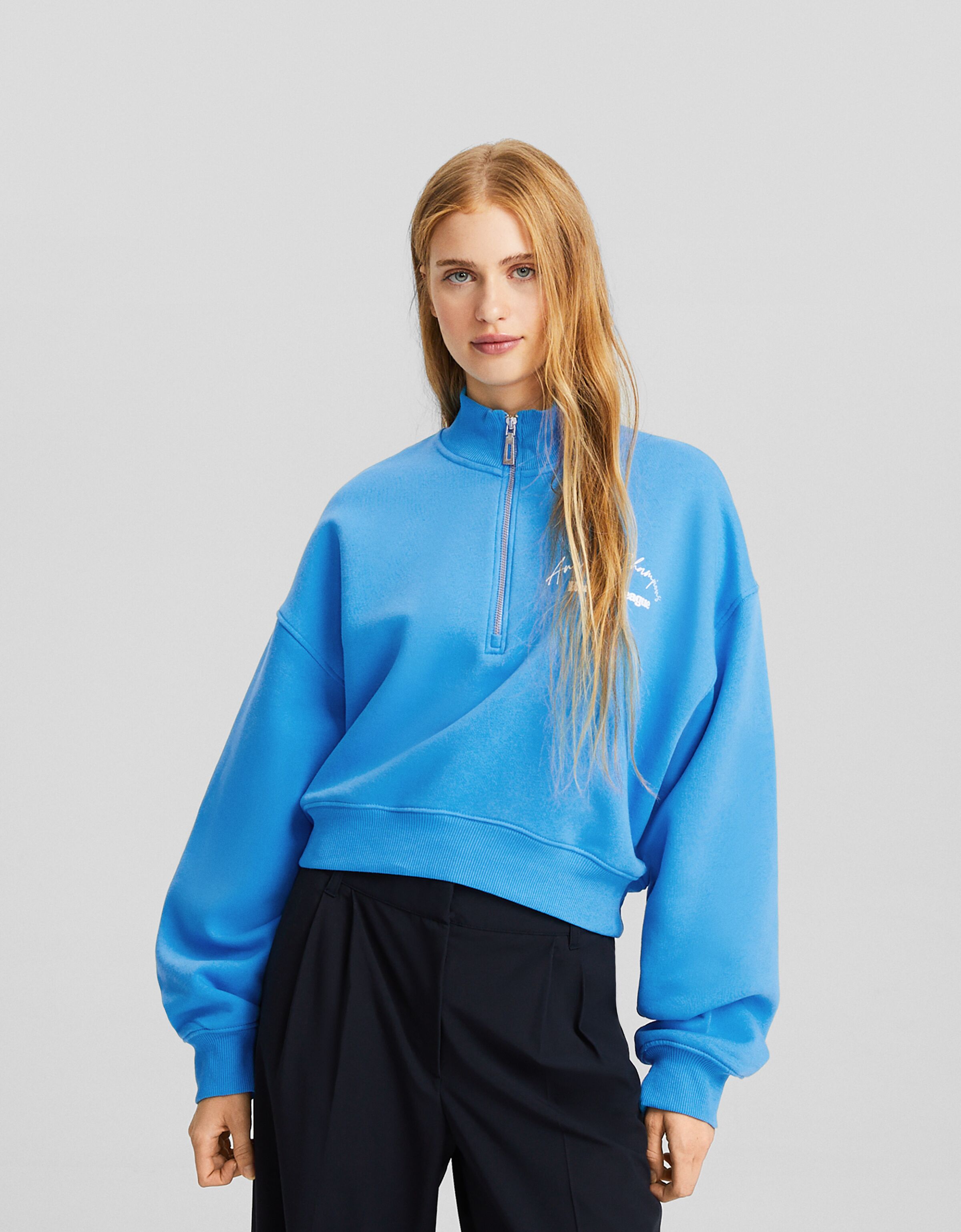 Bershka sudadera azul new arrivals