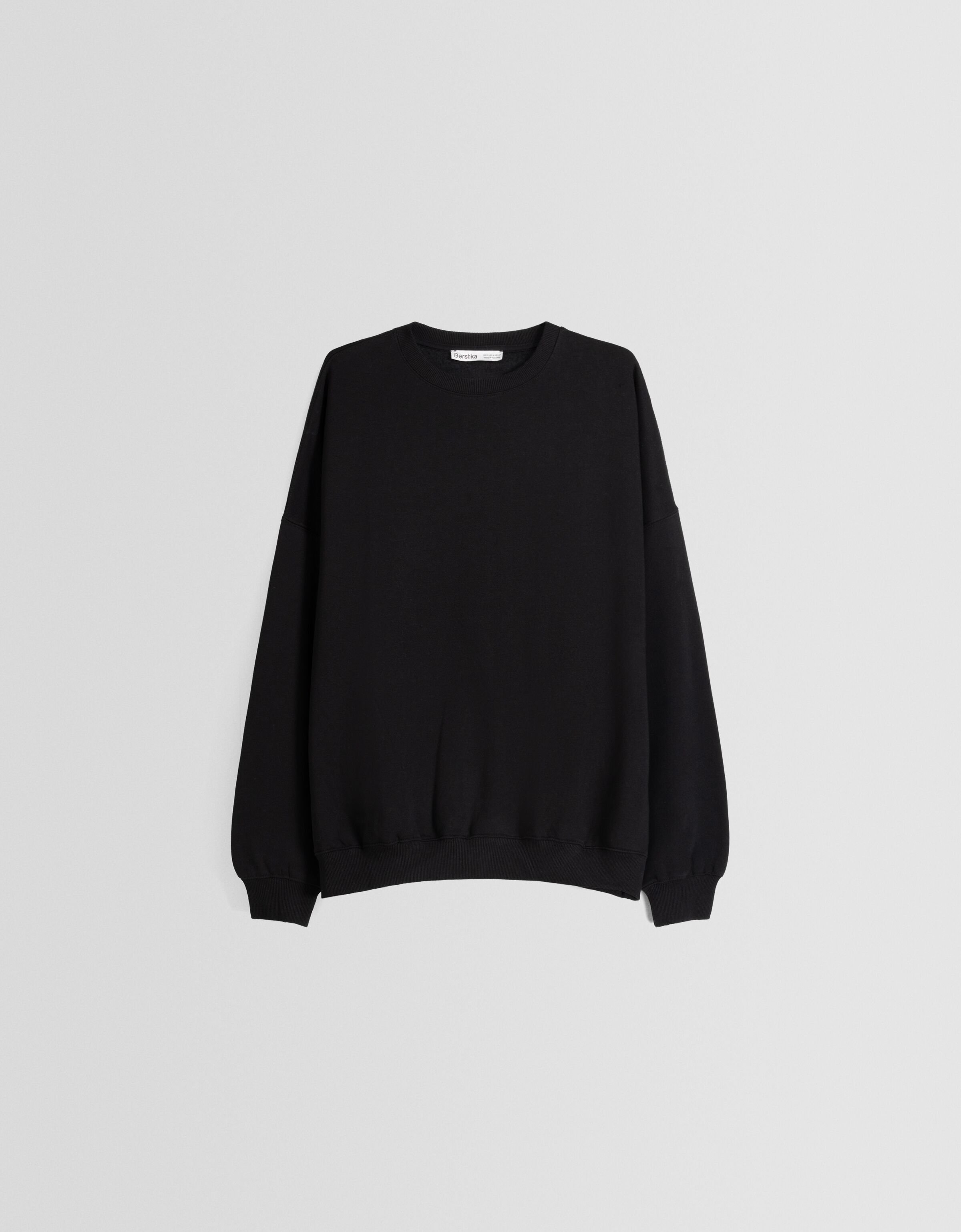 Oversized black crew neck sweater 2025