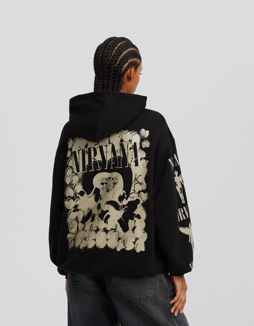 Printed Nirvana hoodie-Black-1