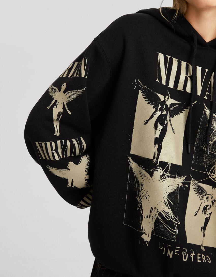 Printed Nirvana hoodie-Black-2