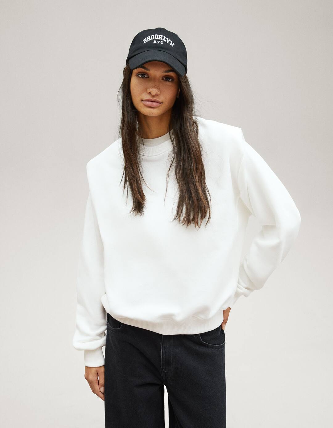 Hoodie with shoulder pads