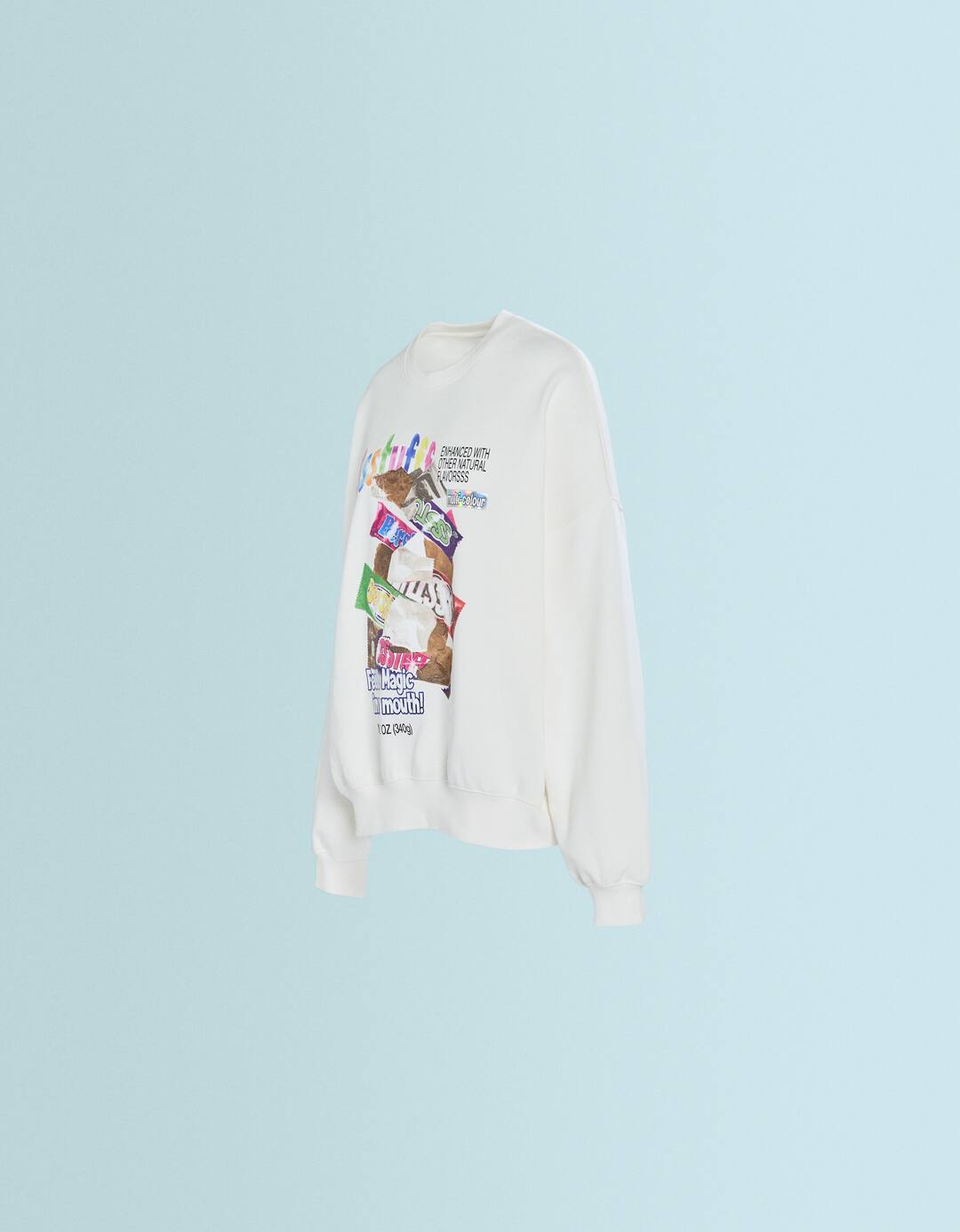 SSSTUFFF X BERSHKA gloss effect print sweatshirt