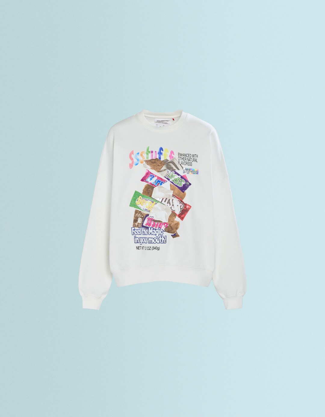 SSSTUFFF X BERSHKA - sweatshirt med glosseffektprint