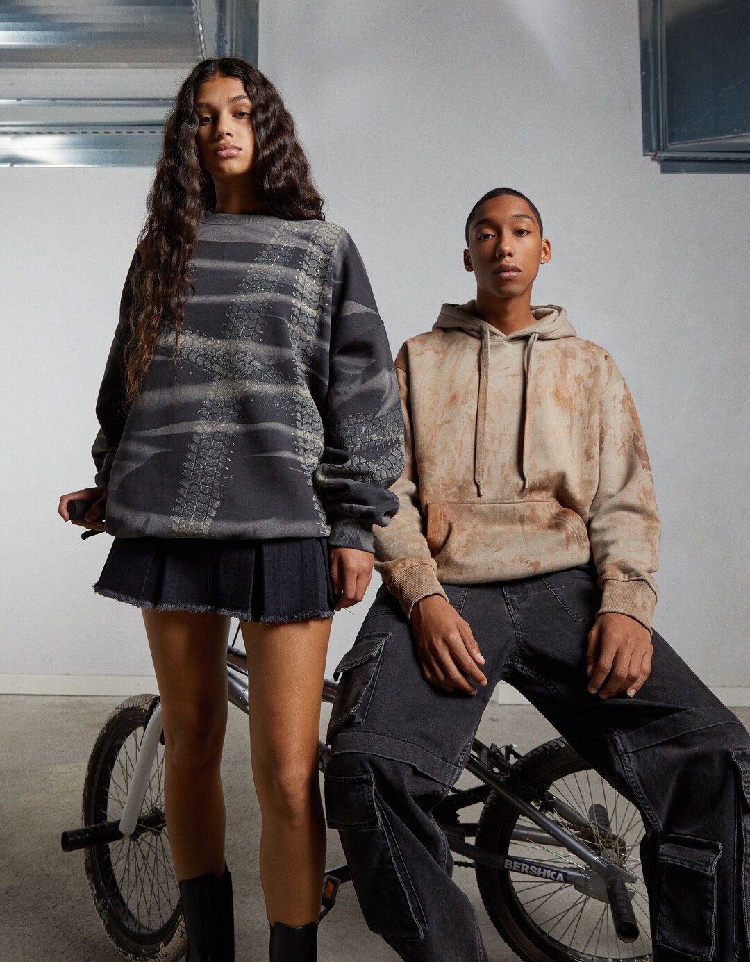 Mønstret oversize sweatshirt