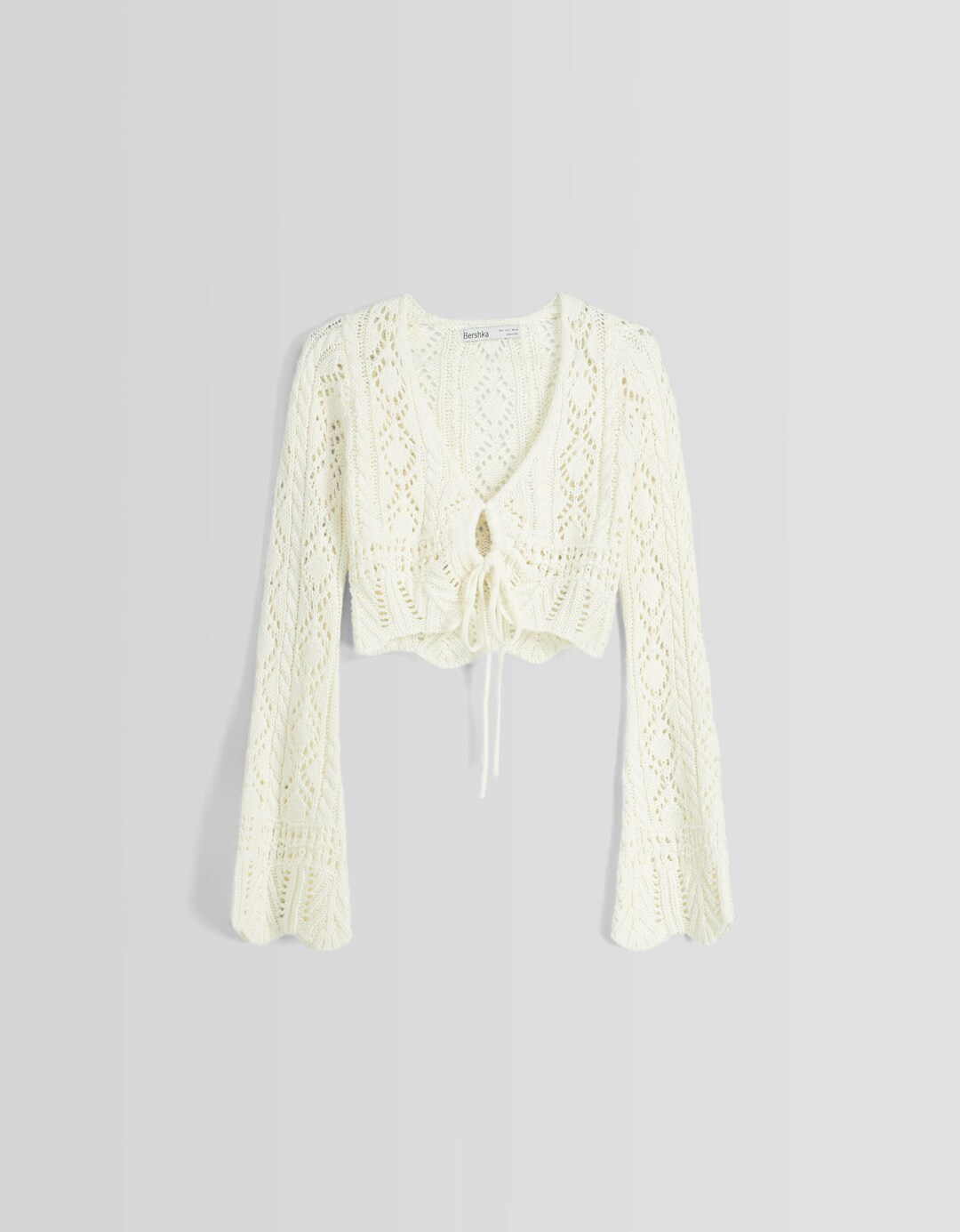 Openwork cardigan with gathered detail
