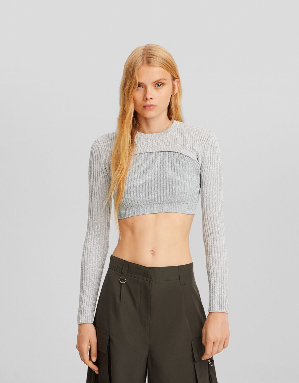 Shimmer arm warmer sweater Women Bershka