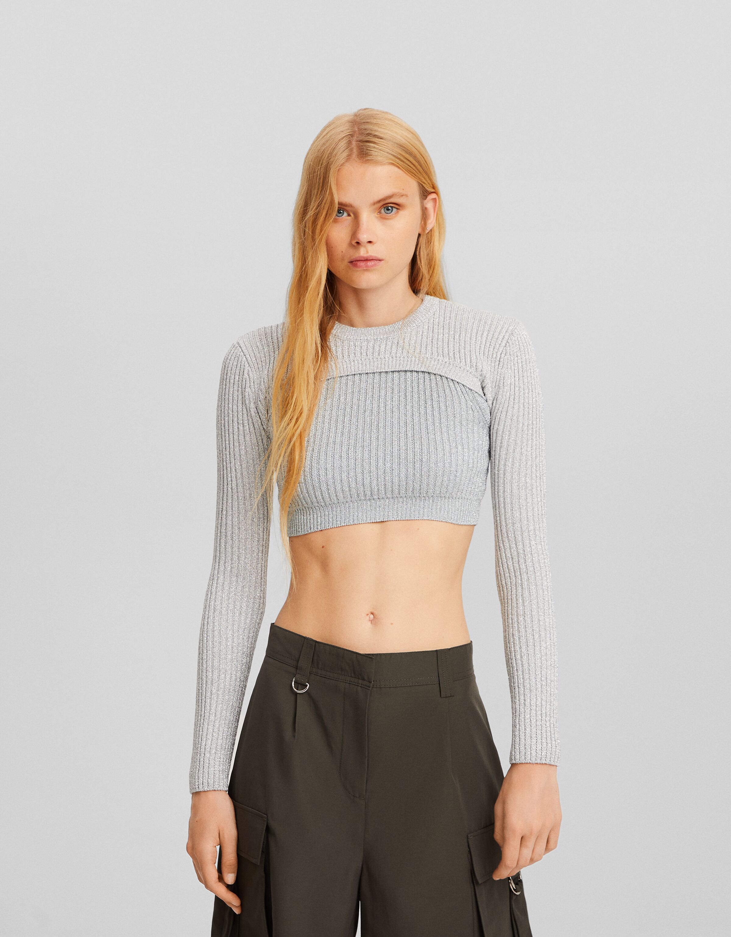 Shimmer arm warmer sweater - Tops and corsets - BSK Teen | Bershka