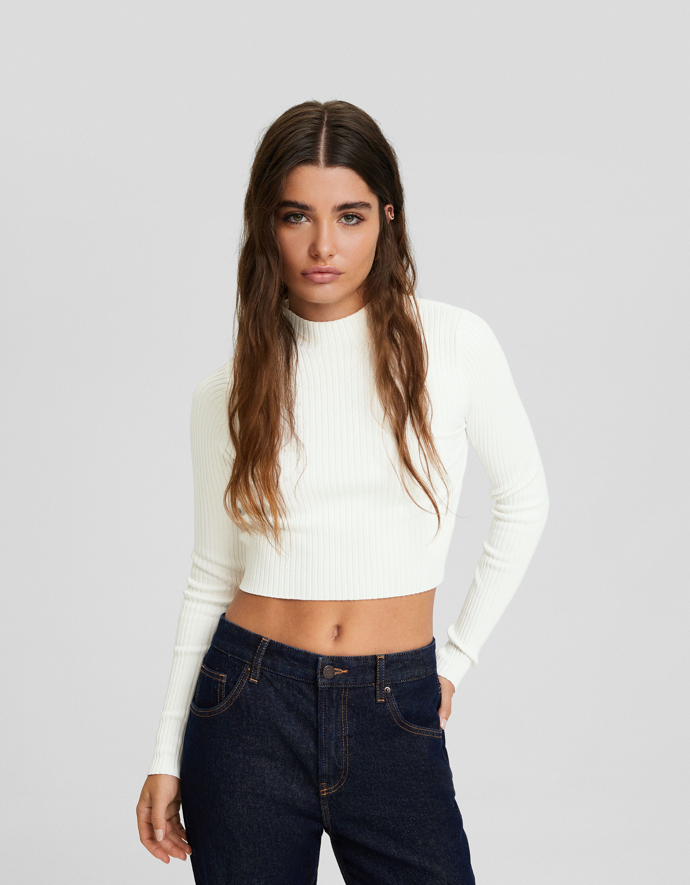 Maglia con collo alto a coste Maglioni e cardigan BSK Teen