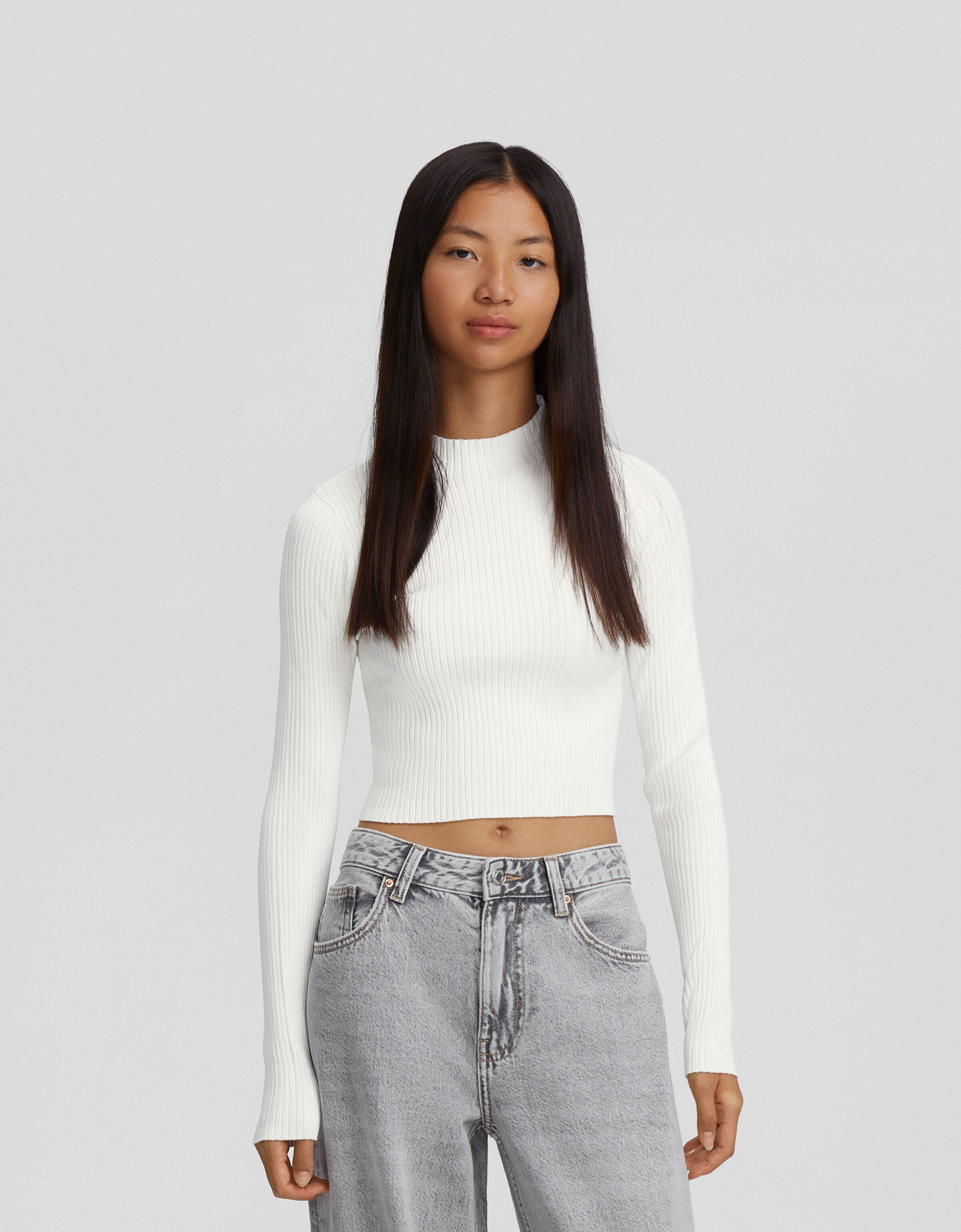 Bershka top white sweater