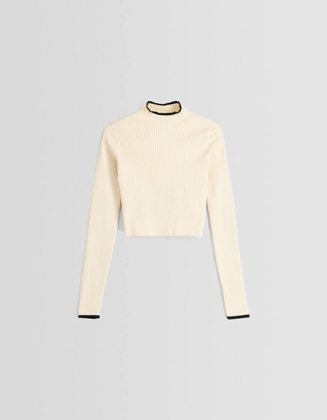High neck ribbed sweater