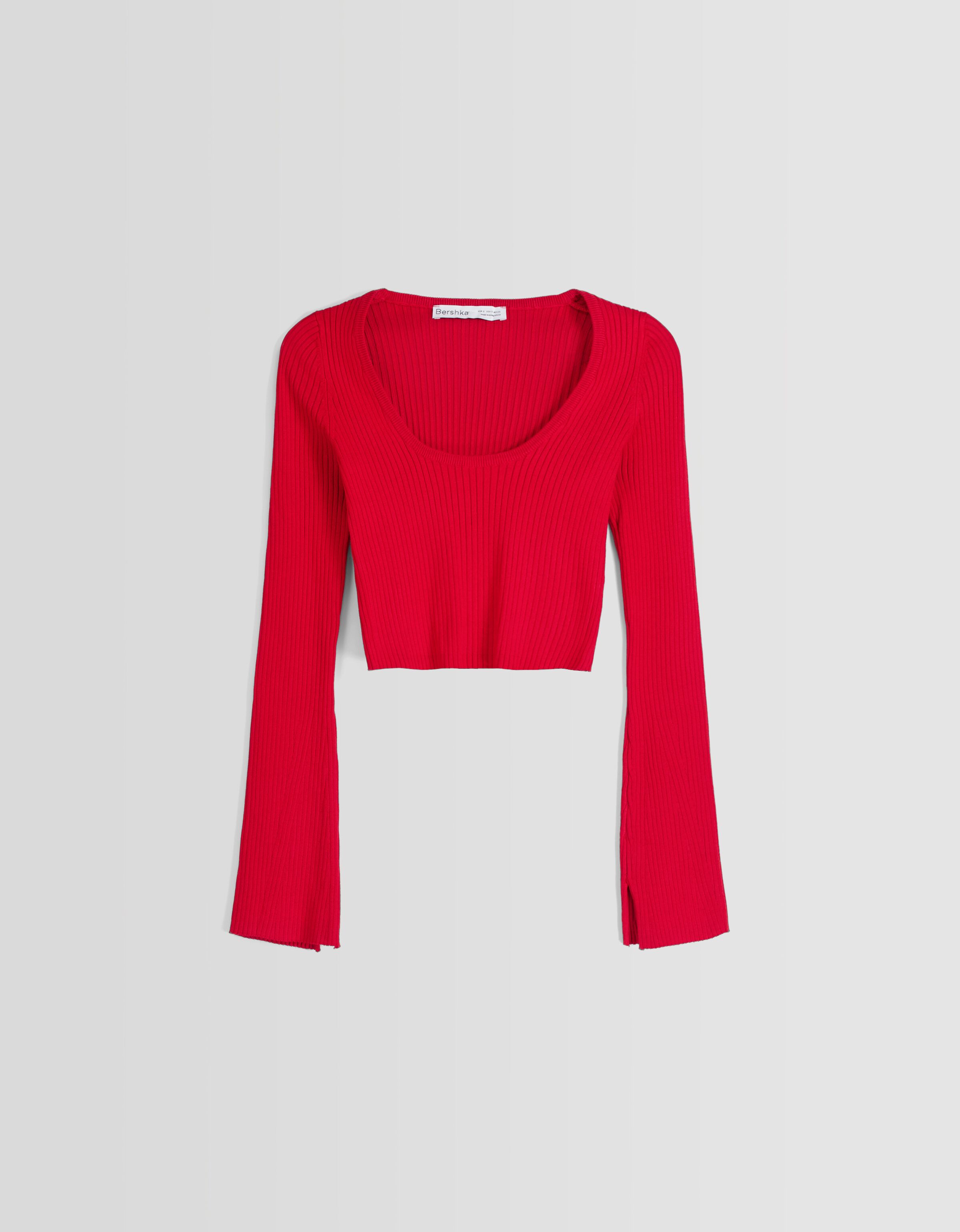 Pull col maille bord c te Sweats et pulls BSK Teen Bershka