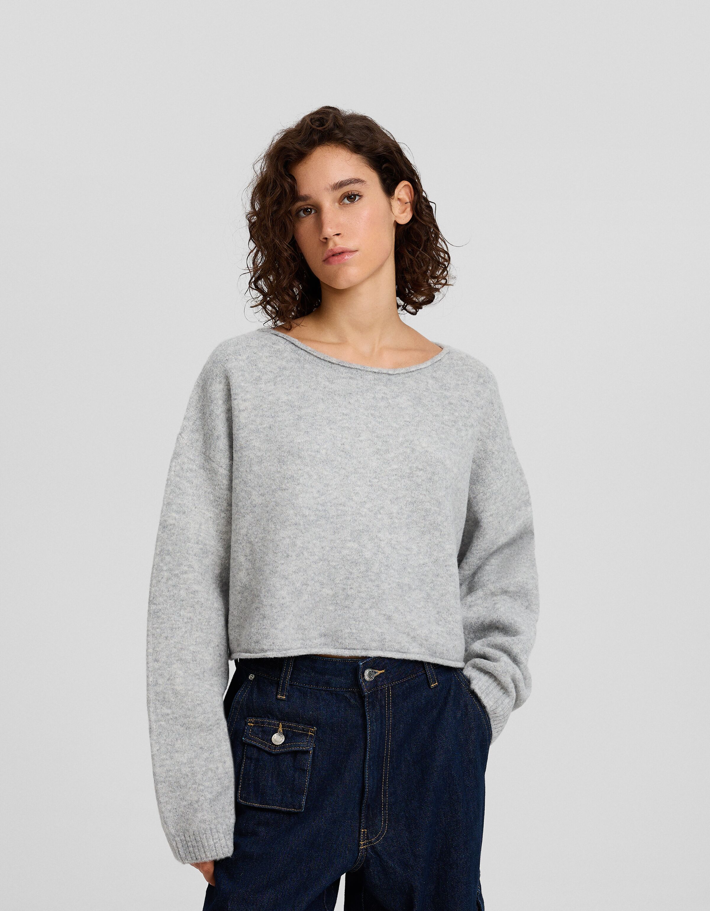 Pull col rond Femme Bershka