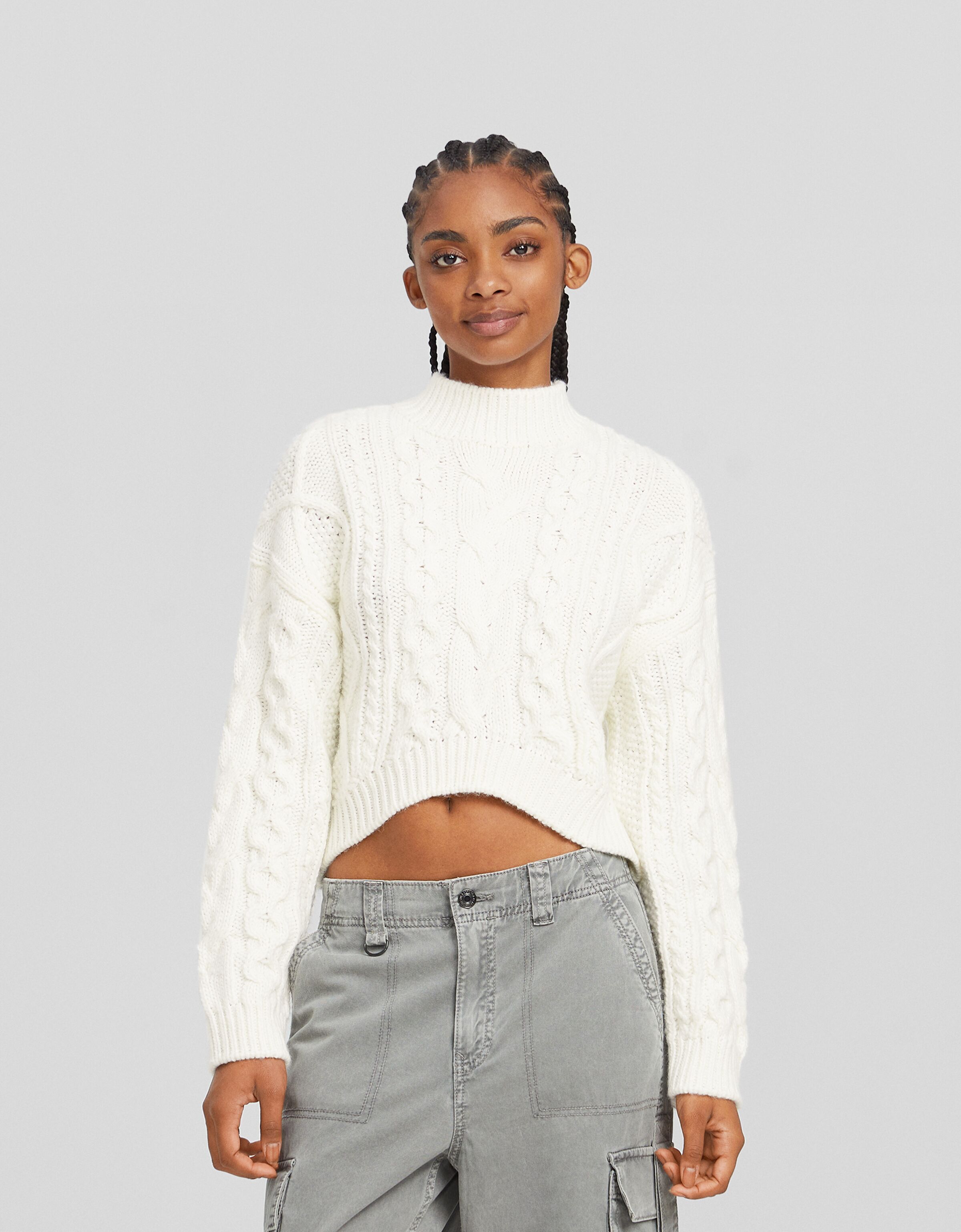 Bershka white sweater top