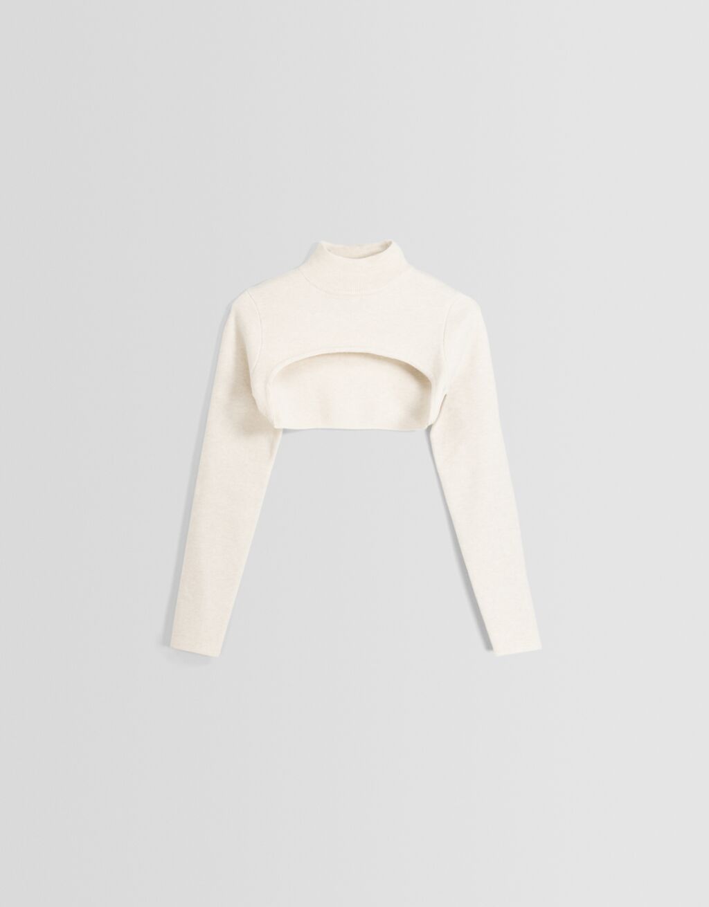 Cropped arm warmer sweater with a high neck Women Bershka