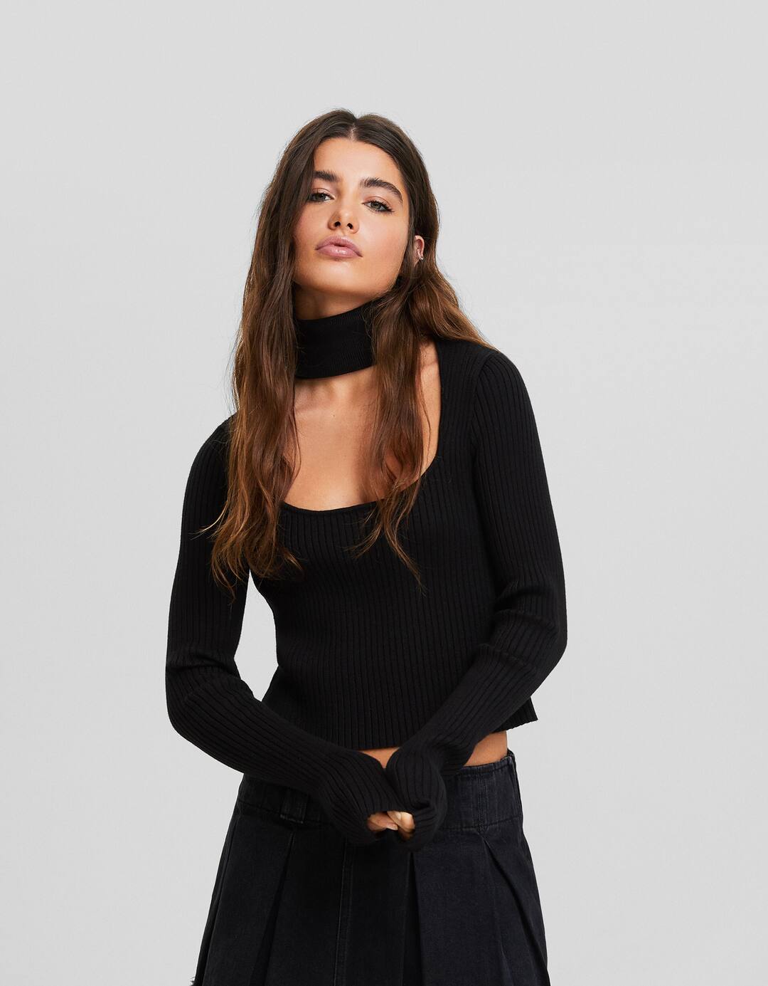 Pull col style collier ras du cou