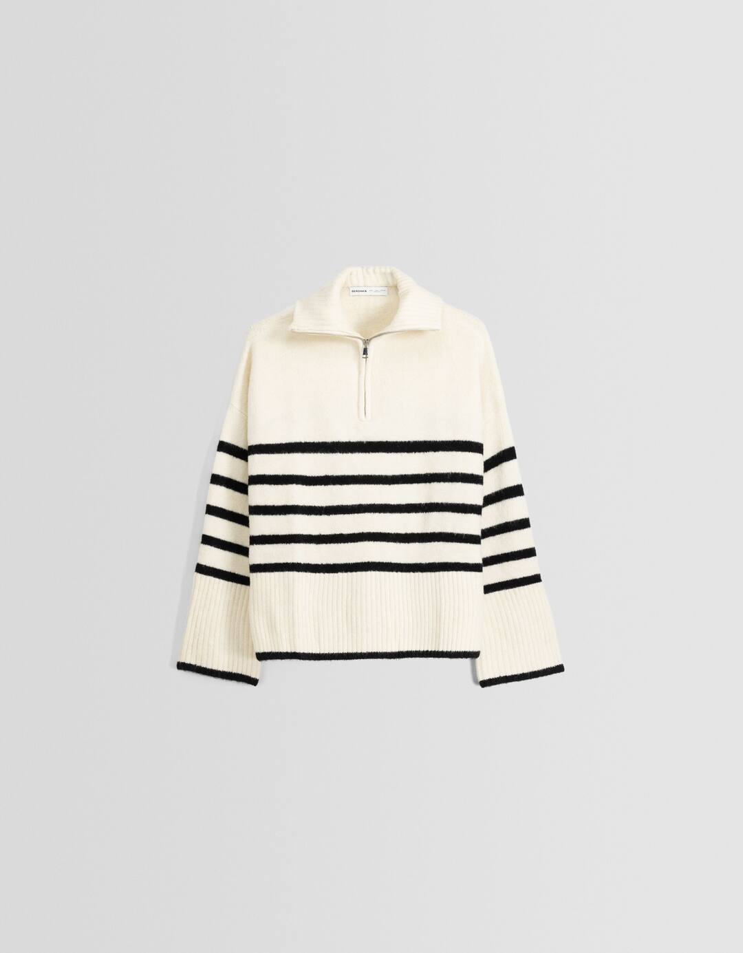 High neck sweater with zip
