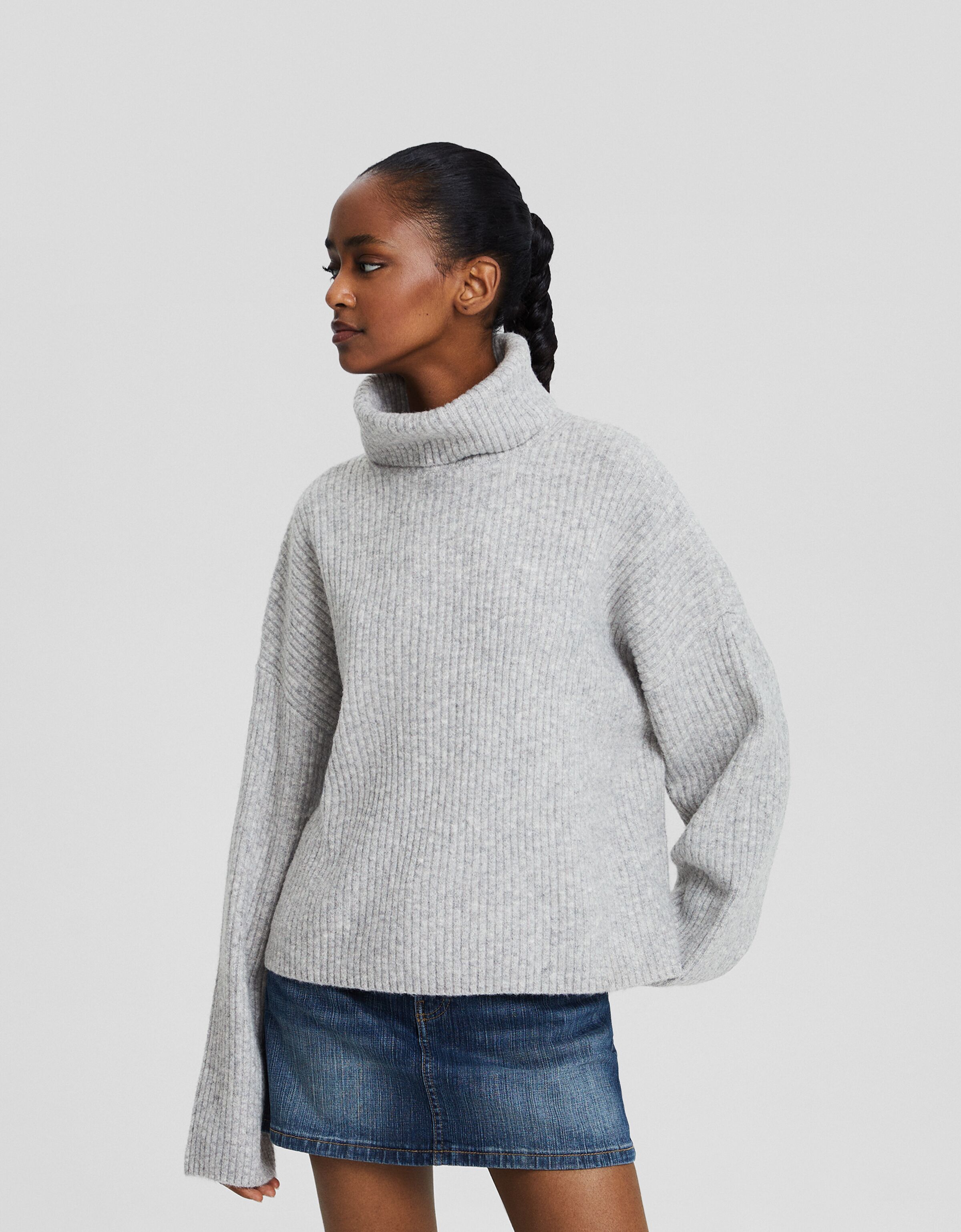 Bershka high sales neck oversized sweater