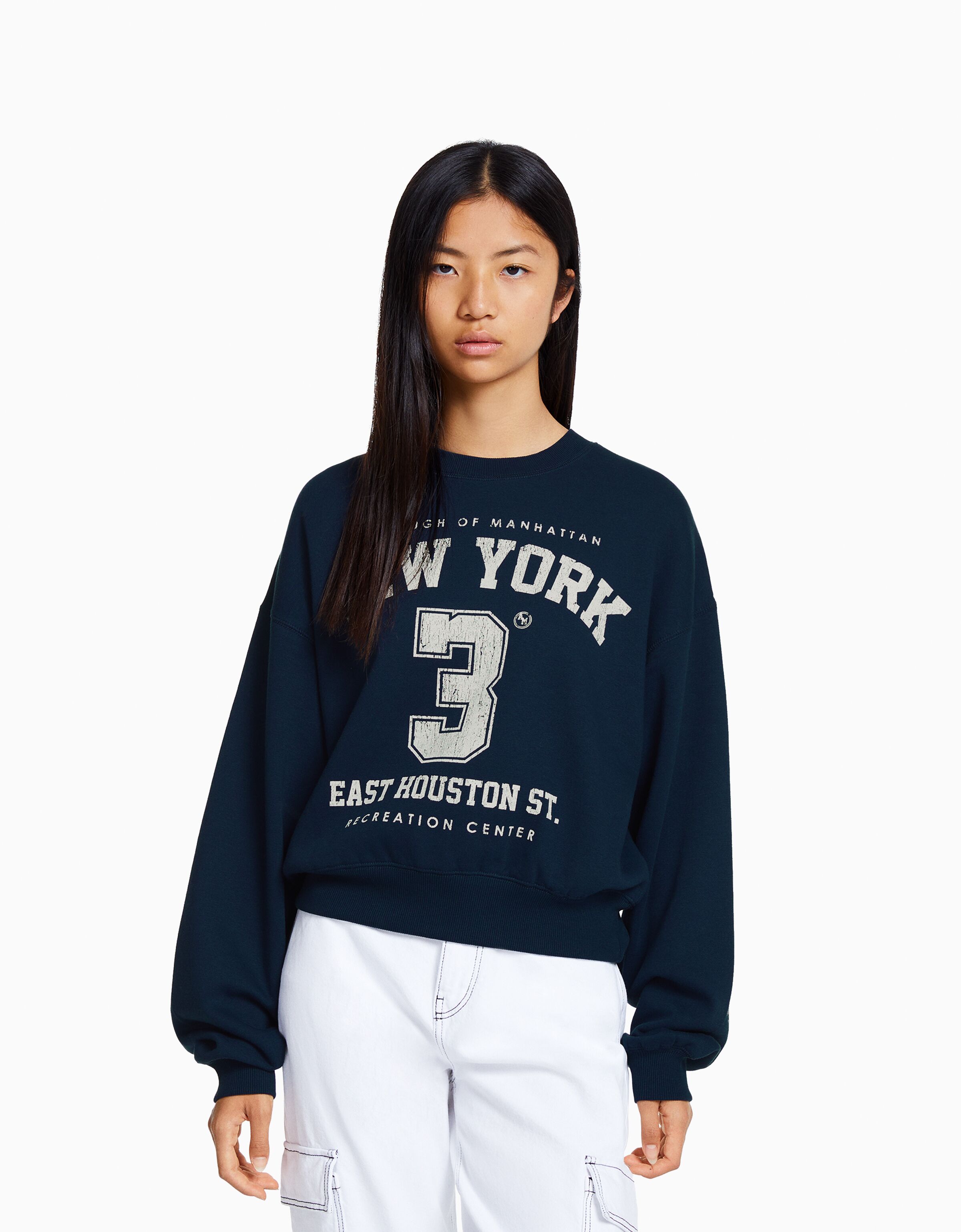 Sudadera print New York Mujer Bershka