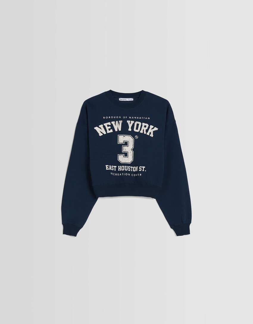 Sweatshirt estampado New York-Marinho-4