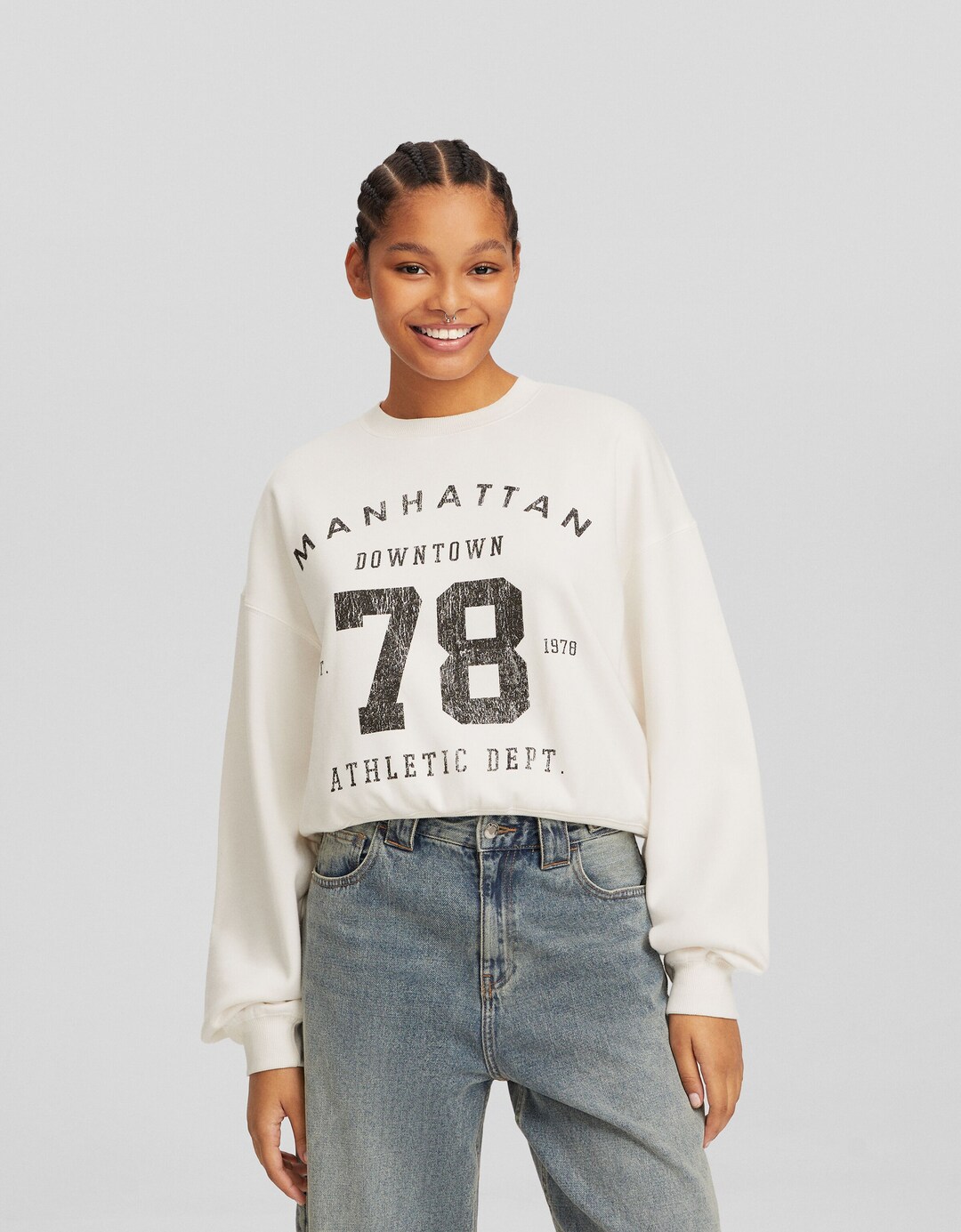 Sweatshirt met Manhattan-print