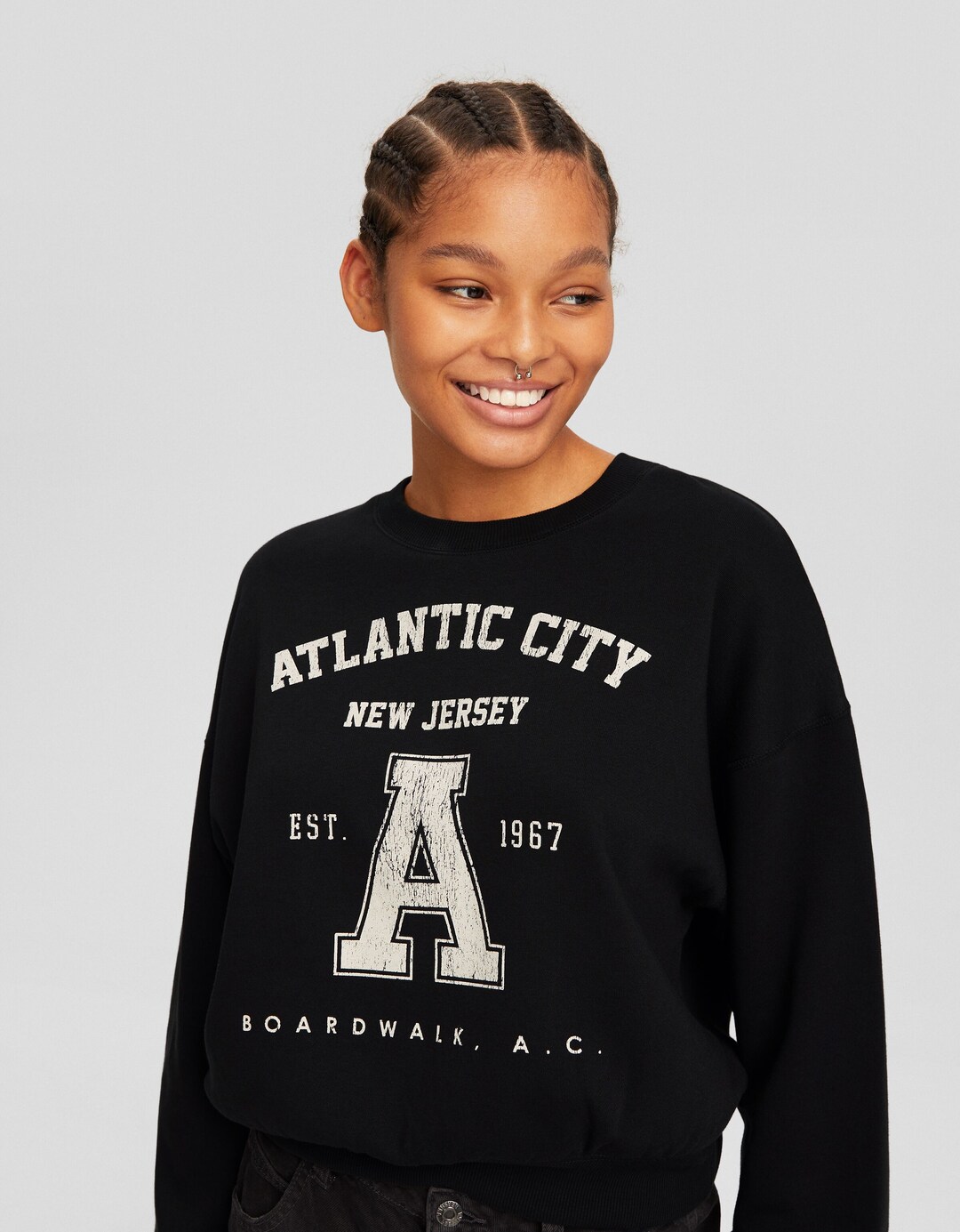 סווטשירט עם הדפס Atlantic City