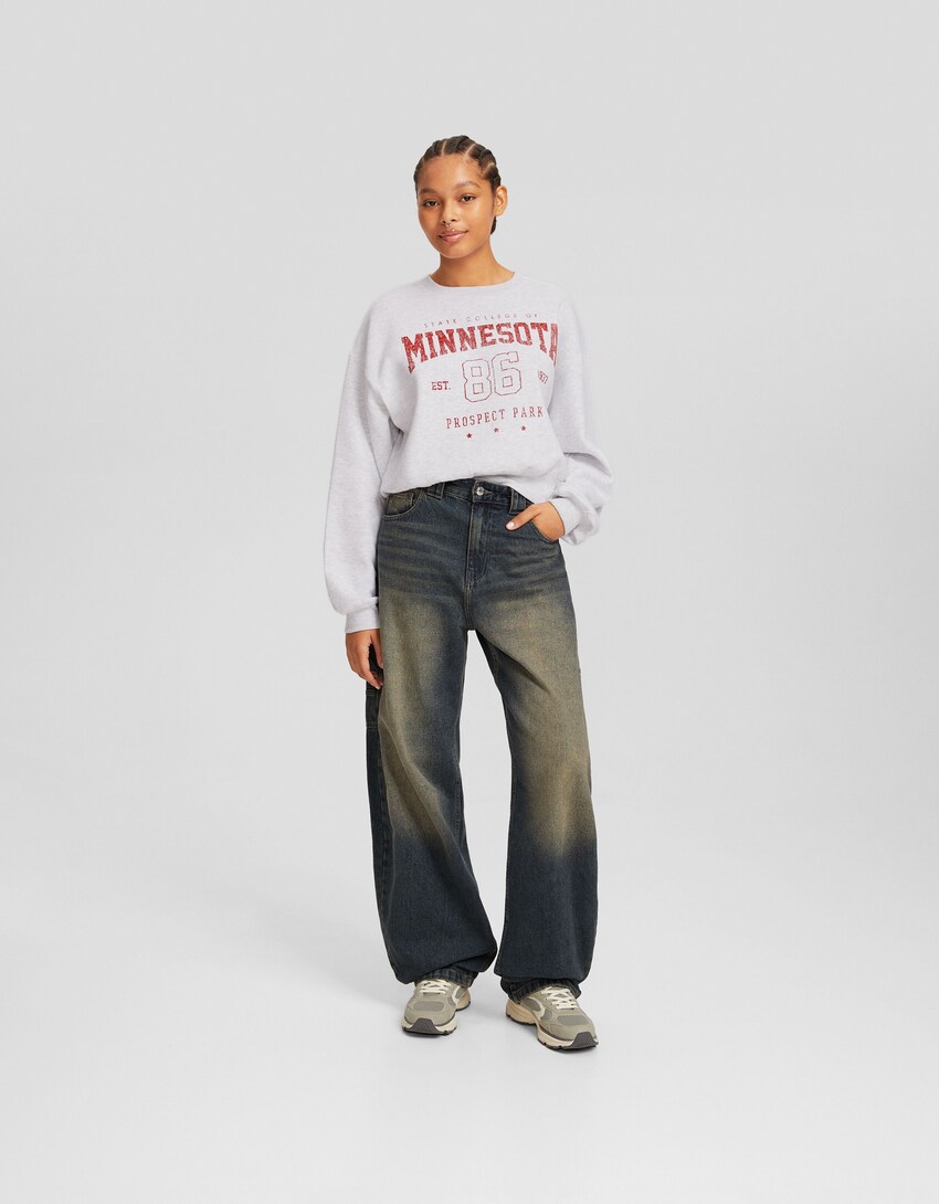 Sweatshirt padrão Minnesota-Cinza-3