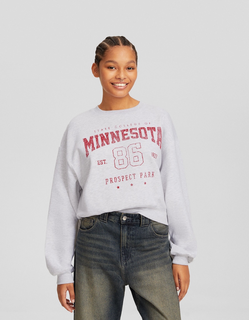 Sweatshirt padrão Minnesota-Cinza-0