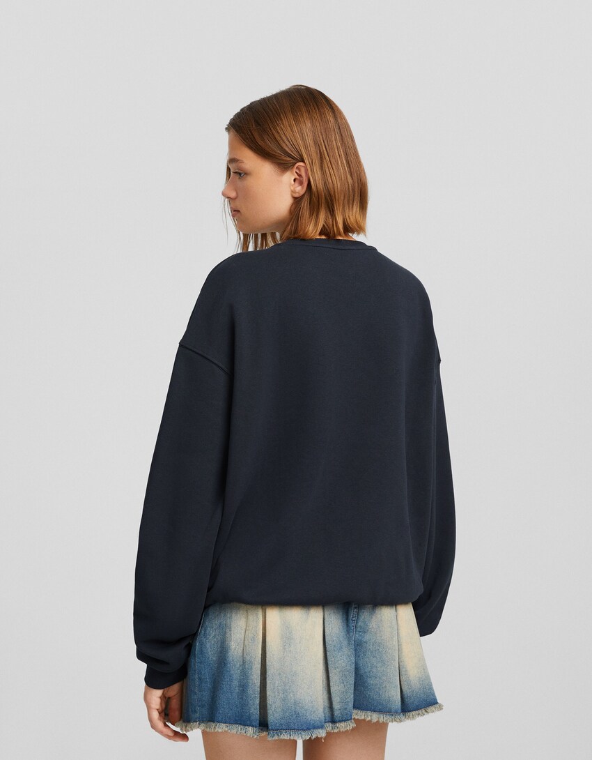 Sweatshirt oversize estampada-Cinzento-escuro-1