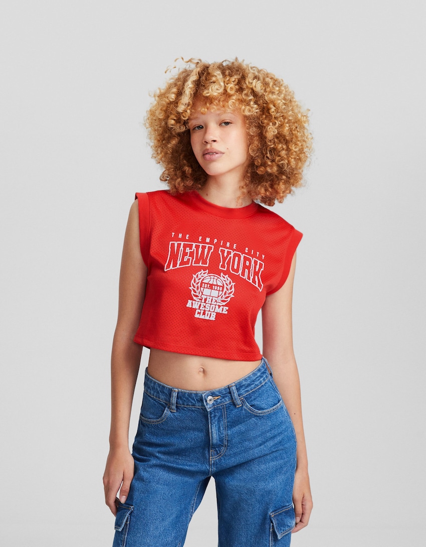 Sleeveless New York print sweatshirt - BSK Teen | Bershka